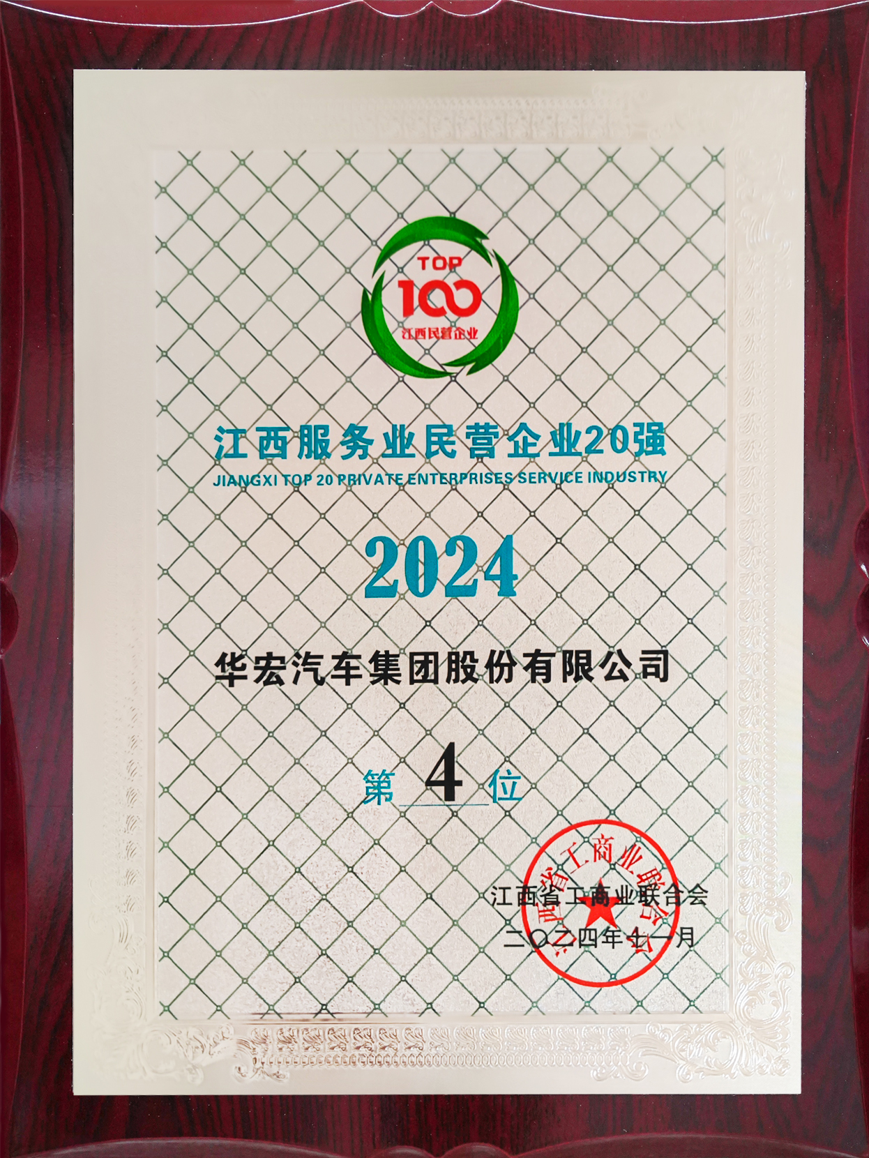 2024江西服務業民營企業20強第4位